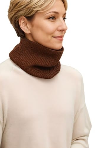 Prettystern Rippstrick Herren Damen Kaschmir Loop Schal Cashmere Krageneinsatz Rundschal Winter Rollkragen Schlauch-Schal