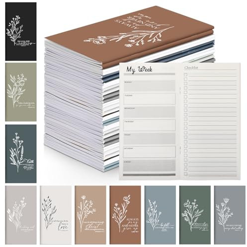 Qilery Taschenplaner 2025–2026, christliche Geschenke, 30 Stück, Gebetstagebücher für Damen und Herren, To-Do-Liste, wöchentliche Ziele für die Kirche, Sonntagsschule (neutrale Farbe, ästhetisch)