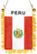 GSYLPFT Peru-Flagge, klein, peruanische Flaggen, Banner für Auto, Rückspiegel, Fenster, hängende Dekoration mit Saugnapf und Fransen, 10 x 15 cm