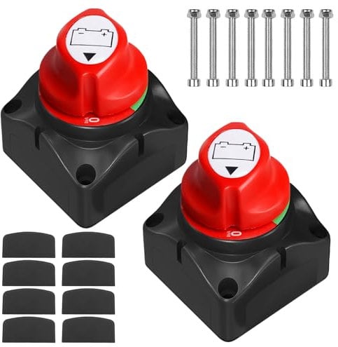 2 Pièces Coupe Circuit Batterie 12V 24V, Interrupteurs de Batterie de Voiture 275A,Coupe Batterie ON-OFF, Interrupteur Coupure Isolateur Batterie, Coupe-Batterie pour Moto, Bateau, Camion, Camping-car