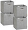 Storanda | 4er Set Aufbewahrungsbox 33x33x32.5 cm | Breite Griffe auf zwei Seiten | Stabil & Faltbar | Regalbox für Würfelregal | Ideal für Zuhause & Kinderzimmer | Grau
