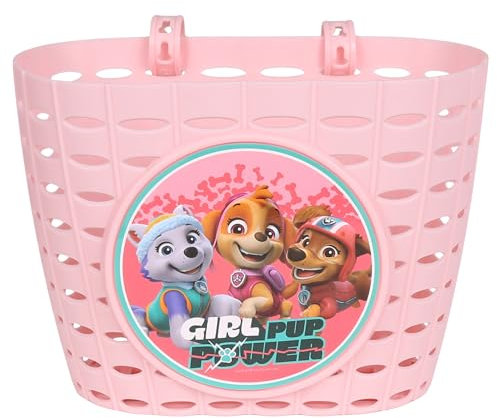 Paw Patrol Rosa Kinderlenkerkorb, Mädchenkorb für Fahrrad 20x15x16 cm
