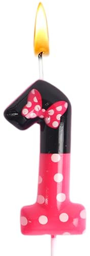 Minnie Candles Number 1, Minnie Birthday Candle, Minnie Birthday Decoration, Party Candles, Cake Topper, Cake Decoration, Party Accessories, Girls, Birthday Party, Wedding Party, Anniversary Party