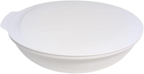 Tupperware Allegra Bowl 3.5 Litres White Plastic Round Dishwasher Safe Modern Serving Bowl 3500 ml Eclusiv