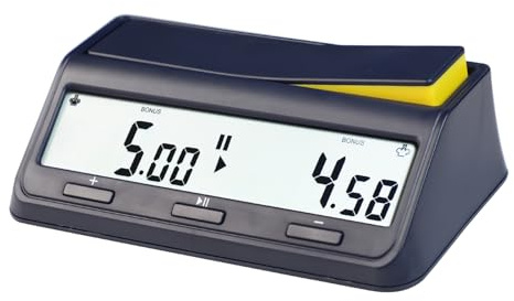 LEAP Schachuhr, Digitaler Schach Timer, Professioneller Count Up Down mit Bonus-Verzögerungsalarmfunktion, Großes LED-Display für Internationales Schach, Chinesisches Schach,