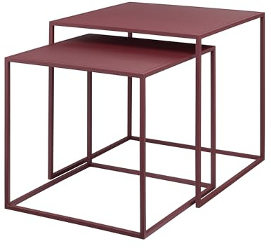 blomus Set 2 Beistelltische FERA | Port | Größe S | 40L x 40B x 40H cm | 35L x 35B x 35H cm | Metall Beistelltisch Set | Wohnzimmertisch modern