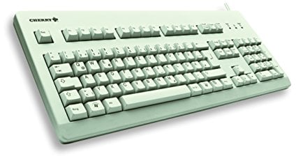 CHERRY G80-3000, UK Layout, QWERTY Keyboard, Wired Keyboard, Mechanical Keyboard, MX BLUE Switches, Light Grey