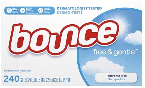 Bounce Fabric Softener Dryer Sheets Free & Gentle 240CT