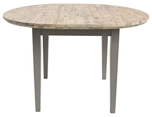 Florence Furniture French Round Extendable Kitchen Table, 92-117cm, Dove Grey