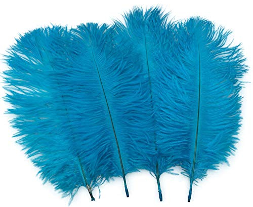 Sowder 20pcs Natural 10-12inch(25-30cm) Ostrich Feathers Plume for Wedding Centerpieces Home Decoration(Turquoise)