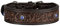 MICHUR Antonio Hundehalsband Leder, Lederhalsband Hund, Halsband, BRAUN, Leder, mit blauen Steinchen, Blau, in verschiedenen Größen erhältlich