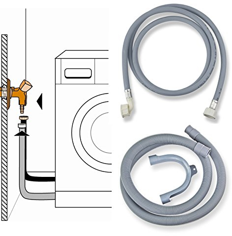 Stabilo-Sanitaer Anschluß-Set 3.5m Zulaufschlauch Ablaufschlauch Anschlußschlauch Waschmaschine