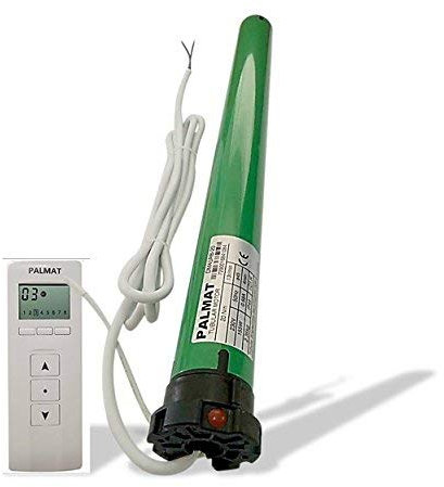 PALMAT Rolladenmotor mit integrierter Funksteuerung einschließlich 8-Kanal-Funkfernsteuerung. (SW60 / 45 kg Zugkraft)