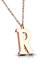 Bungsa BUCHSTABE R Kette Rosegold - BUCHSTABEN-ANHÄNGER R Halskette in Rosegold - Alphabet Kette rosé - aus Edelstahl - Schmuck für Damen, Kinder & Herren