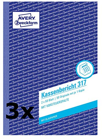 AVERY Zweckform 317 Kassenbericht (3, mit Blaupapier)