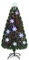 COSTWAY Albero di Natale 90/120/150/180 cm, Albero di Natale con Luci LED, Rami Densi, Stelle Luminosi e Fibre Ottiche, Albero di Natale Realistico e Denso per Casa, Ufficio e Negozio, Verde (150cm)