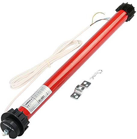 rolllra Markisenmotor Funk 40NM bis 8m Ausladung 85mm Rundwelle mit Windprotokoll … (inkl. 1-Kanal Handsender)