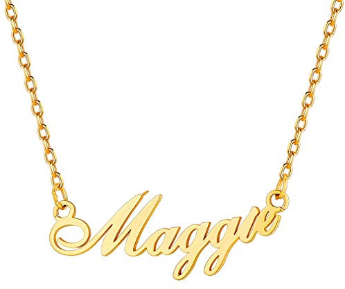 Custom4U Gold Name Necklace for Women Custom Jewellery for Girl Birthday Christmas Valentines Day
