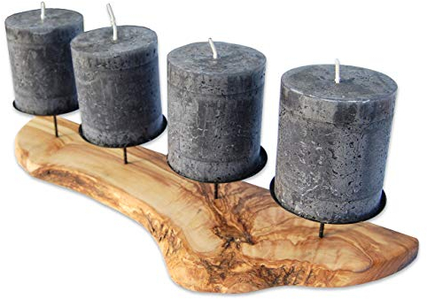 D.O.M.® Kerzenhalter -Advent-RUSTKAL- aus Olivenholz