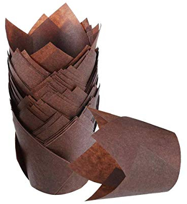 Lot de 50 moules en papier sulfurisé pour muffins, cupcakes, marron foncé