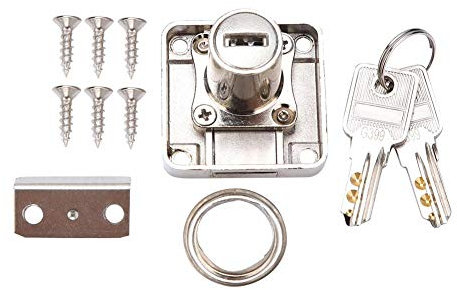 Furniture Lock Cylinder, Zinc Alloy Cabinet Deadbolt Lock for Door Cabinet Mailbox Cupboard & Drawer Locks 2 Keys (19mm)(138-22)