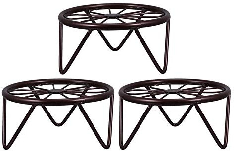 YARNOW 3 Stücke Metall Blumenständer Blumentopfständer vintage Pflanzenständer Blumenhocker Pflanzenhalter Eisen Blumenregal für Indoor Outdoor Balkon ( Bronze ) Pflanzenhocker Metall