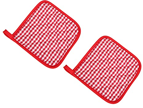 FenixDepot 2 Pot Holders Heat Resistant Non-Slip Oven Pads, 100% Cotton, suitable for Grilling, Cooking, Baking, Microwave - Set of 2