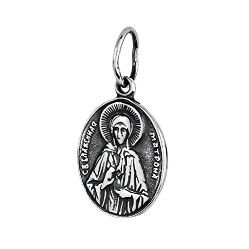 NKlaus 925 Sterling Silber Heilige Matrona Amulett Ladanka Schutzpatron Kettenanhänger 8019
