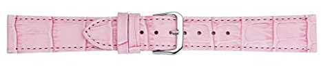 Eichmüller Uhrenarmband Lederband Kalbsleder Alligator-/Krokoprägung 12/14/16/18/20/22 mm (Rosa, 18 mm)