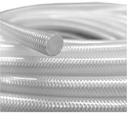 New Model – Virgin Methanol Silicon Hose Speedway 6mm bore PVC Reinforced Fuel Pipe – Clear - 3M Length