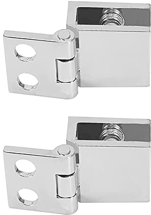 2 Pieces Glass Door Hinges No Drilling Pivot Hinge 0 Degree Zinc Alloy Single Clamp for Bathroom Kitchen Cabinet Shower 5-8mm Thickness