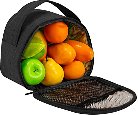 Nogsay Kühltasche 10L Lunchtasche,Isoliertasche Kleine Picknicktasche Faltbar Lunch-Taschen Wasserdichtes Lunchbag Tragbar für Schüler Schule Arbeit Büro Picknick (Schwarz)