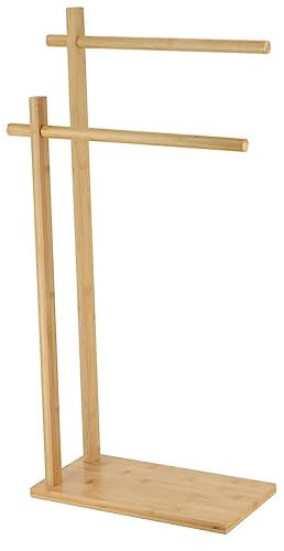 Porte-Serviettes 2 Barres en Bambou H 84 cm - TENDANCE