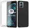 HuiYouMY Funda y Cristal Templado 3Pcs Protectora Capa Compatible with Motorola Moto G14 Antigolpes Fundas Carcasa Compatible with Motorola Moto G14 Silicona Funda de Móvil Black