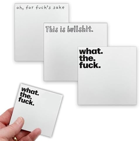 Small Sticky Notes, 3PCS Sticky Notes Set, Sticky Notes Novelty Office Supplies, Rude Posted Notes Desk Accessories Christmas Gifts, Funny Gifts for Friends Co-Workers Boss