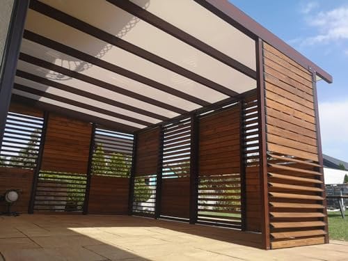 SAM KIT Ensemble 10 Lames orientables Bois - 2 Kits Noirs pour pergola bioclimatique, Brise-Vue/Vent, persienne, carport, tonnelle et Autres aménagements extérieurs