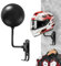 LIFEJXWEN Helmet Stand Wall Mounted, 180° Rotation Motorbike Helmet Display Rack, Standing Space Aluminum Helmet Stand Hat Holder With Hook Motorcycle Helmet Holder for Coats Hats Key