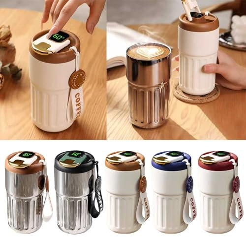 Led Thermos Flask Temperature Display Thermal Bottles Double Walled Stainless Steel Insulated Water Bottles Vacuum Flasks for Hot Cold Drinks Travel Coffee Mug, Drinks Cup,Sports Water Bottle