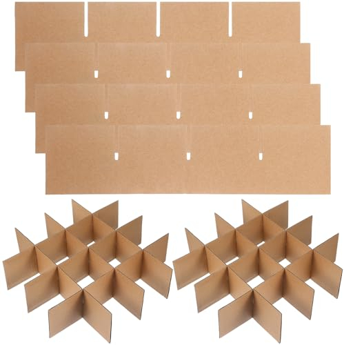 TOPPERFUN 1set Cardboard Moving Box Dividers Cardboard Dish Protectors for Packing and Moving Sturdy Dividers for Glasses and Plates Easy to Install Small Compartment