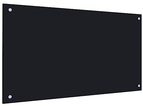 AUVYI Crédence de Cuisine in vetro temperato, 90 x 50 cm, colore: nero - paraspruzzi per fornello