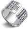 Männer Ringe 999 Sterlingsilber, Herren Ringe Silber Herz-Sutra Ringe für Herren Männer Adjustable