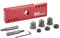 SOTECH Bohrschablone 145 x 15 x 45 mm für zentriertes Bohren am Korpus von 6/8/10 mm, für Push to Open Türdämpfer geeignet, Bohrlehre mit Tragekoffer