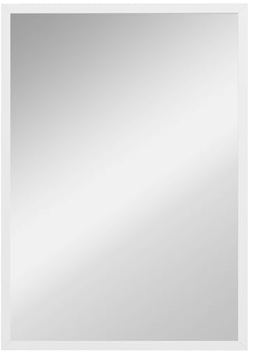 HOMCOM Miroir Rectangulaire Miroir de Salle de Bain Rectangulaire 50x70 cm Miroir Mural Décoratif pour Salon Entrée Hall d'entrée Horizontal ou Vertical Blanc