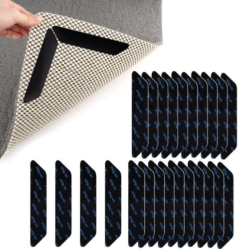 PBUSPU 24 Stück Teppichstopper, Antirutschmatte für Teppich, Teppich Antirutsch Rutsch Stop für Holz, Laminat, Marmor und Keramik des Teppichs- Schwarz