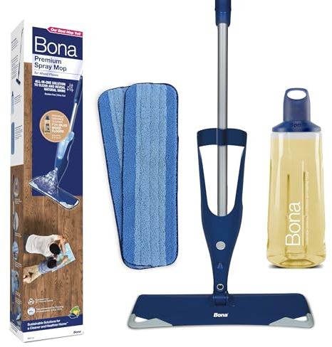 Bona Spray Mop Premium para Suelos de Madera aceitados, 2X Recambio mopa de Microfibra Lavable