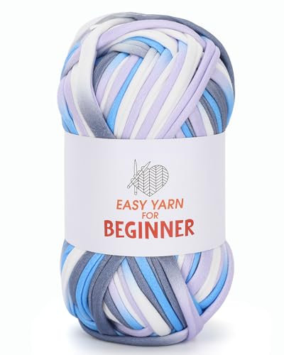 T-Shirt-Garn zum Häkeln und Stricken – grobes dickes Garn für Taschen, Decken, Kissen, Hausschuhe und mehr, 100 g, DIY handgemachtes Strickgeschenk