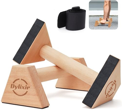 Liegestützgriffe 2 Push Up Bars Holz Parallettes gelenkschonende Liegestützgriffe Calisthenics Equipment Fitnessgeräte für zuhause Handstand & Liegestütze S