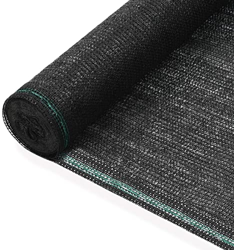 ShGaxin Auvent pour court de tennis HDPE 1 x 25 m noir, couvre clôtures de jardin, protecteur de balcon, panneaux cachés, mailles dissimulées