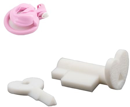 Kutocesy Peniskäfig Zubehör Herzschlüssel und Schlösser aus Kunststoff Set für Chastity Cage Stealth Schloss mit 2 Schlüssel SM Fetisch Extrem Penis Bondage Gerät für Herren (White Set)
