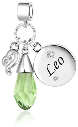 LSxAB Leo Constellation Charm for Women Horoscope Zodiac Sign Birsthone Birthday Charms Compatible with Pandora Bracelets